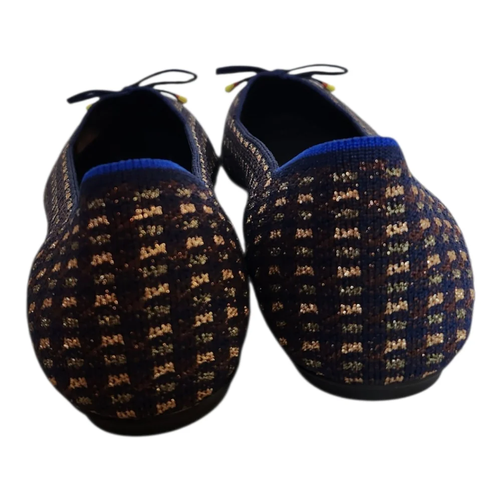 NEW Rothy's Evening The Bow Metallic Knit Pointed Toe Ballet Flat Size 8